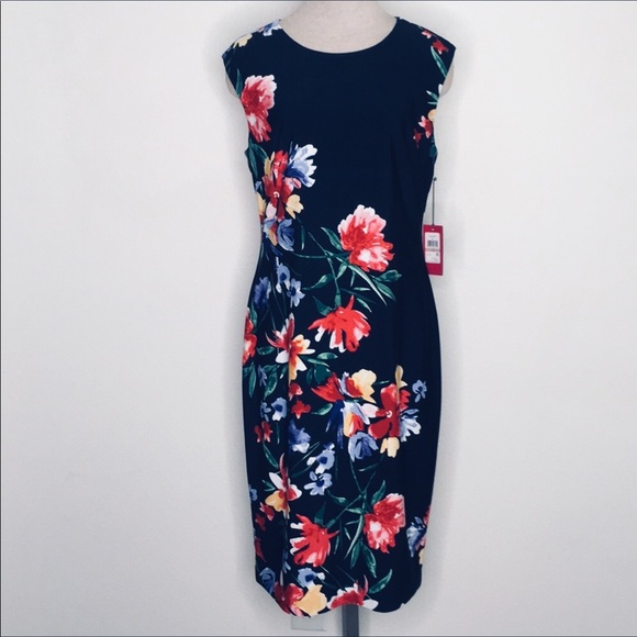 vince camuto floral sheath dress